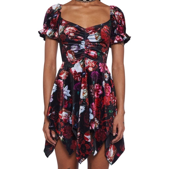Dolls Kill-Current Mood CHASIN' RAINBOWS MINI DRESS - FLORAL - Picture 1 of 6